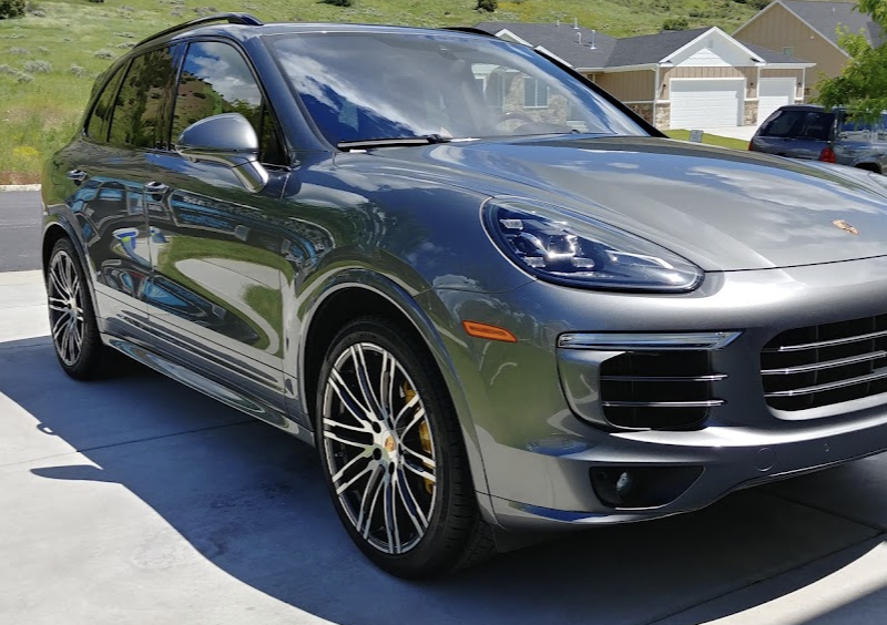 Gray Porsche Cayenne after exterior detailing